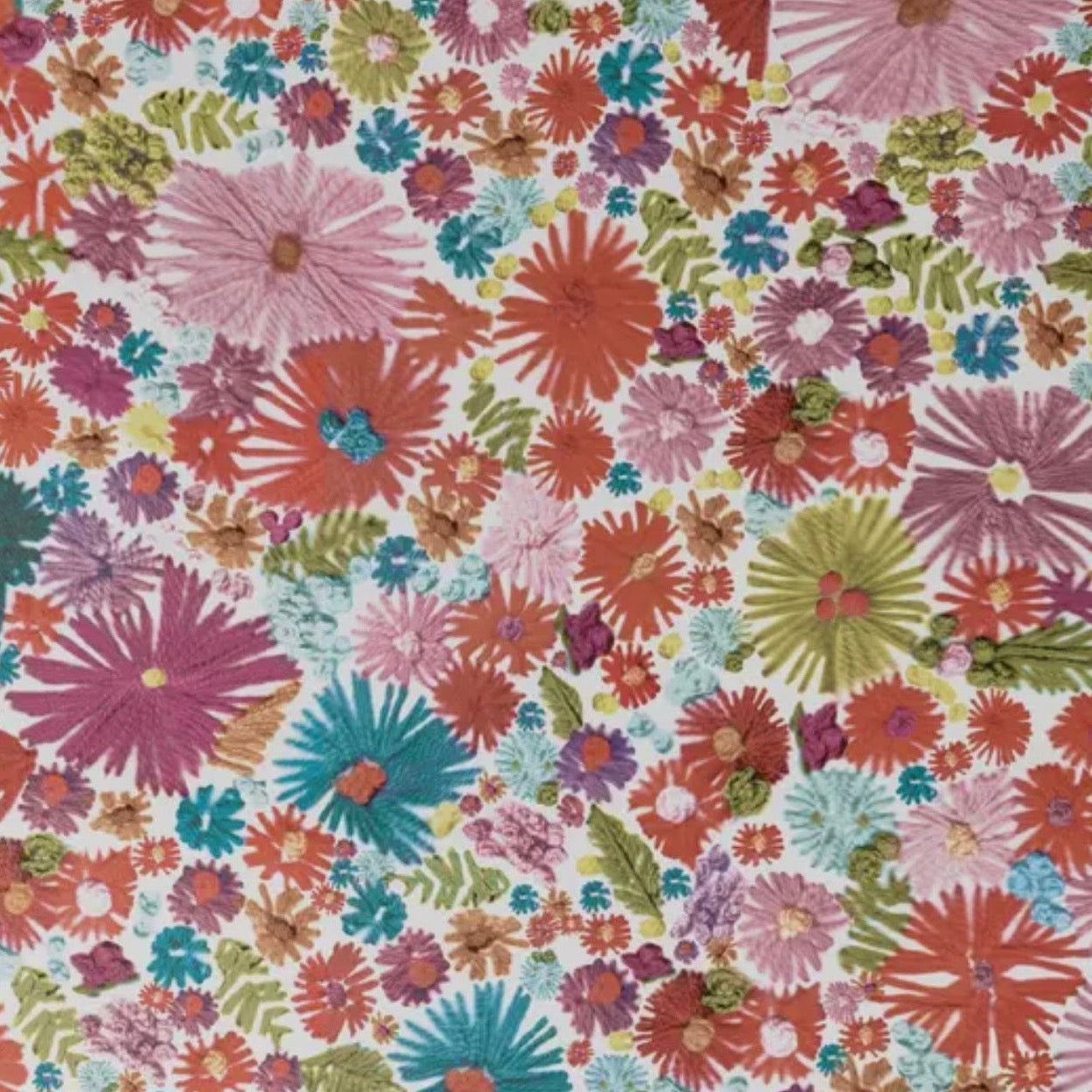 Hand Stitched Blooms Illusion Paper